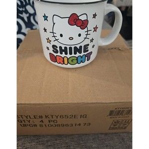 Brand New Case of 4 Hello Kitty Shine Bright Rainbow Glitter Mug ❤️